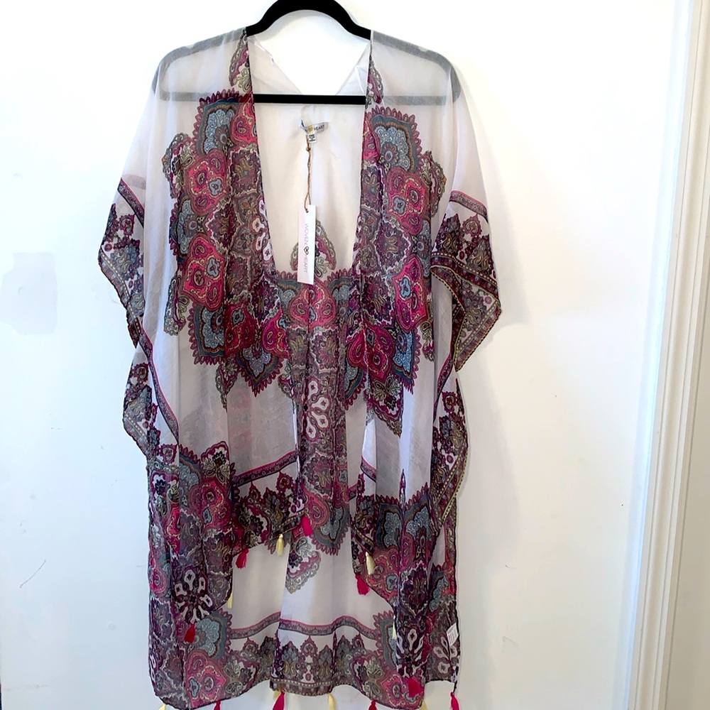 Woven Heart Elegant Sheer Women's coverup Multicolor